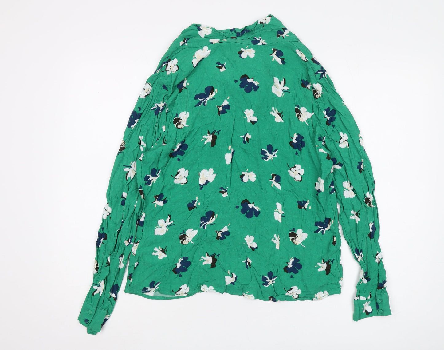Monsoon Women's Green Floral Blouse, Size 14, Viscose
