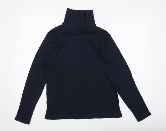 ISLE Essentials Women's Blue Roll Neck Jumper Size S