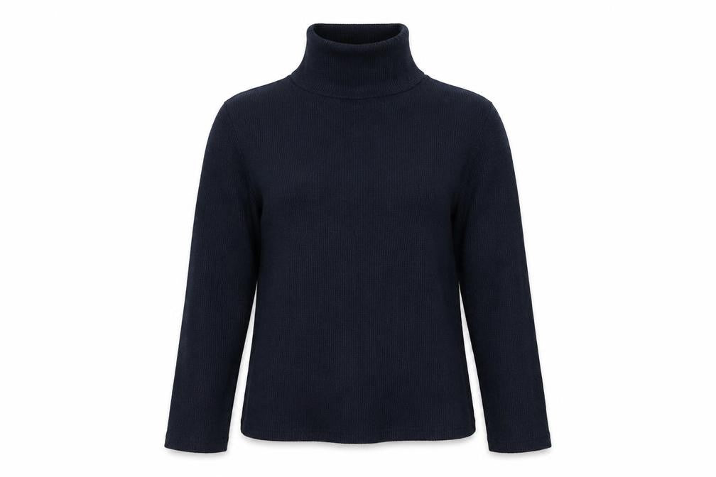 ISLE Essentials Women's Blue Roll Neck Jumper Size S
