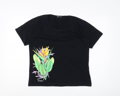 Rebrinde Womens Black XL Basic T-Shirt