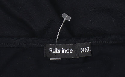 Rebrinde Womens Black XL Basic T-Shirt
