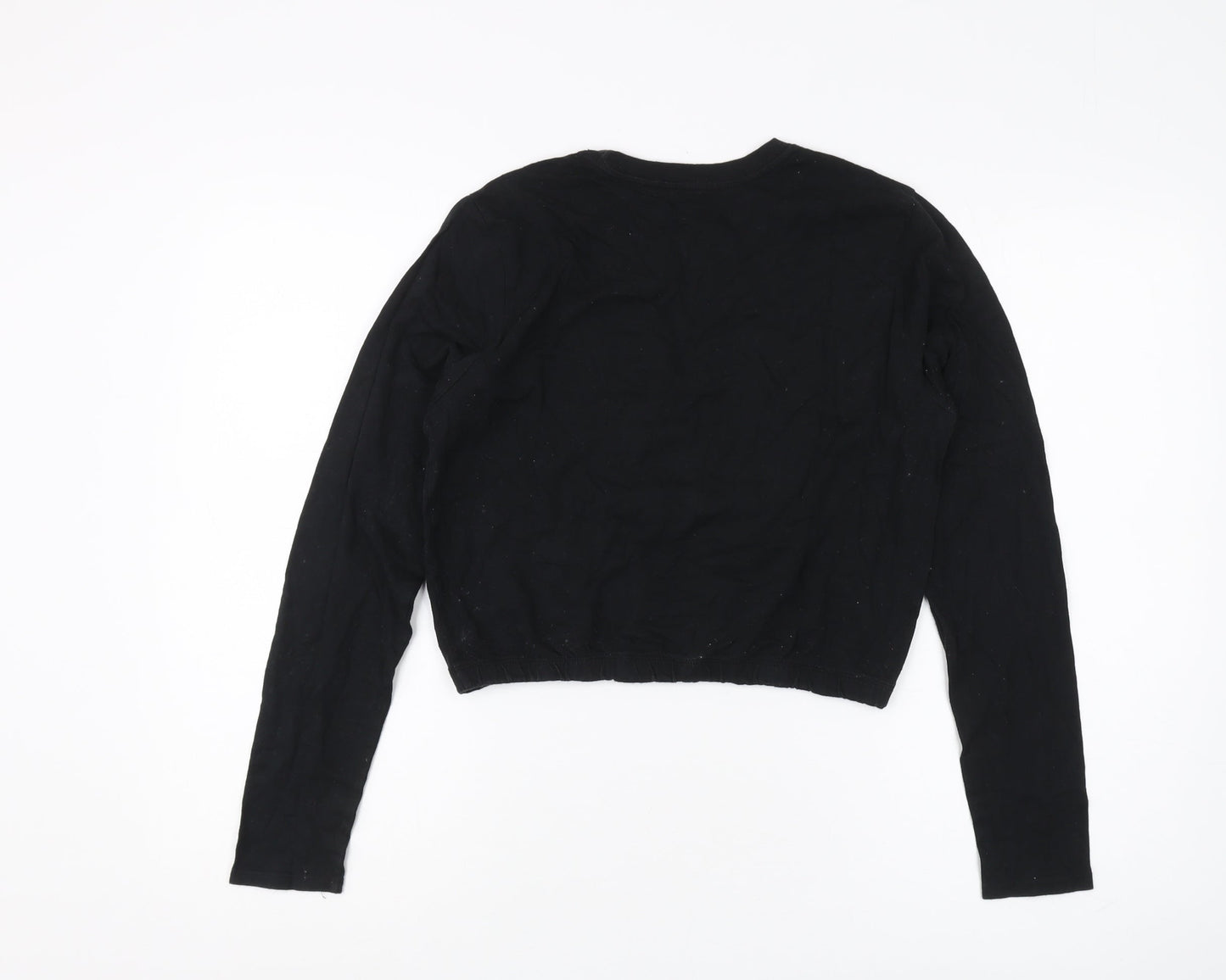 Hollister Women's Black Cropped T-Shirt XS