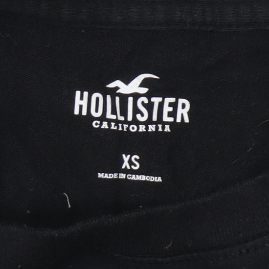 Hollister Women's Black Cropped T-Shirt XS