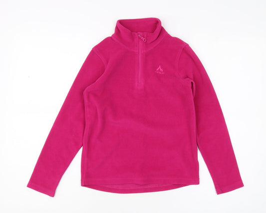 McKinley Girls Pink Fleece 1/2 Zip Sweatshirt - Size 8 Years