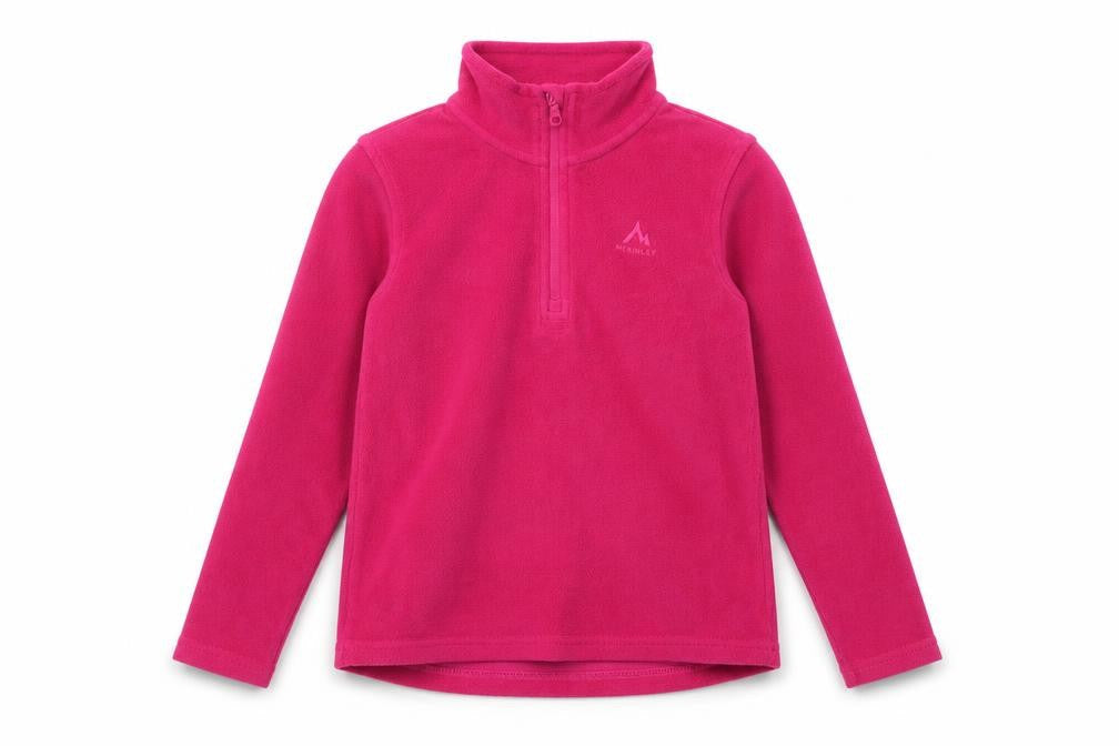 McKinley Girls Pink Fleece 1/2 Zip Sweatshirt - Size 8 Years