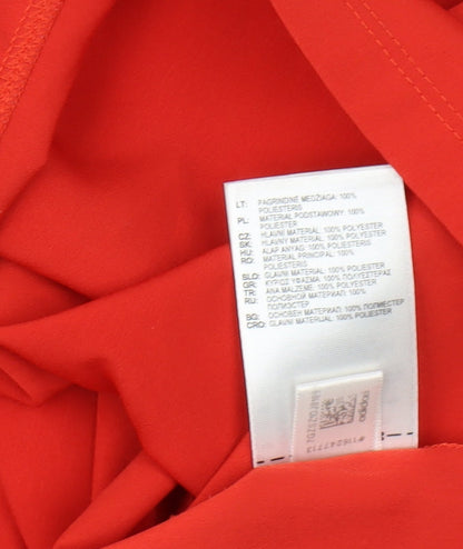 Brand and care label for Adidas Women's Red Basic T-Shirt, size 10