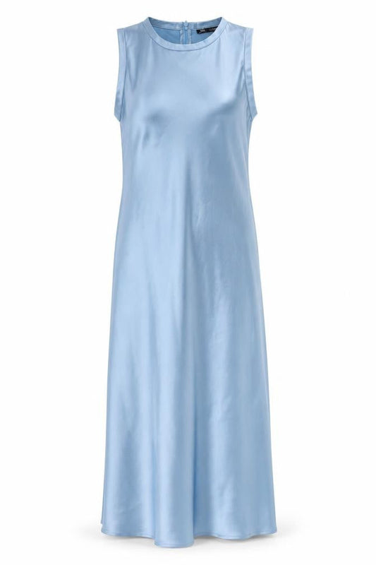 Zara Women's Blue Midi Slip Dress Size XS