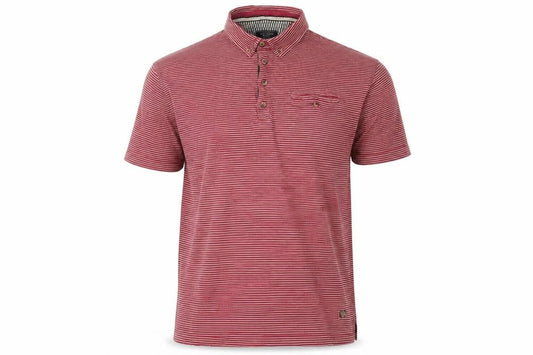 White Stuff Men's Red Striped XL Collared Polo Shirt
