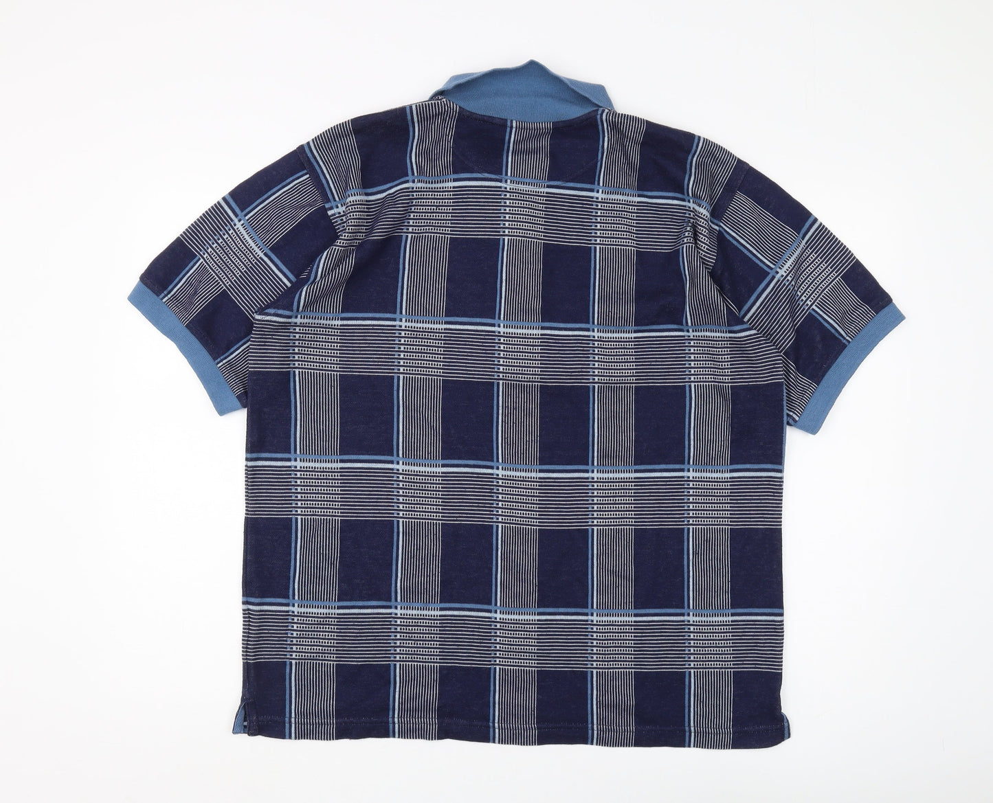 Head Men's Blue Plaid Short Sleeve Polo, Size L