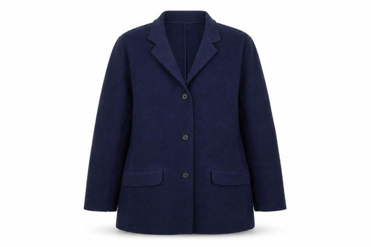 Lands' End Women's Blue Wool Blazer, Size 12, Classic Fit