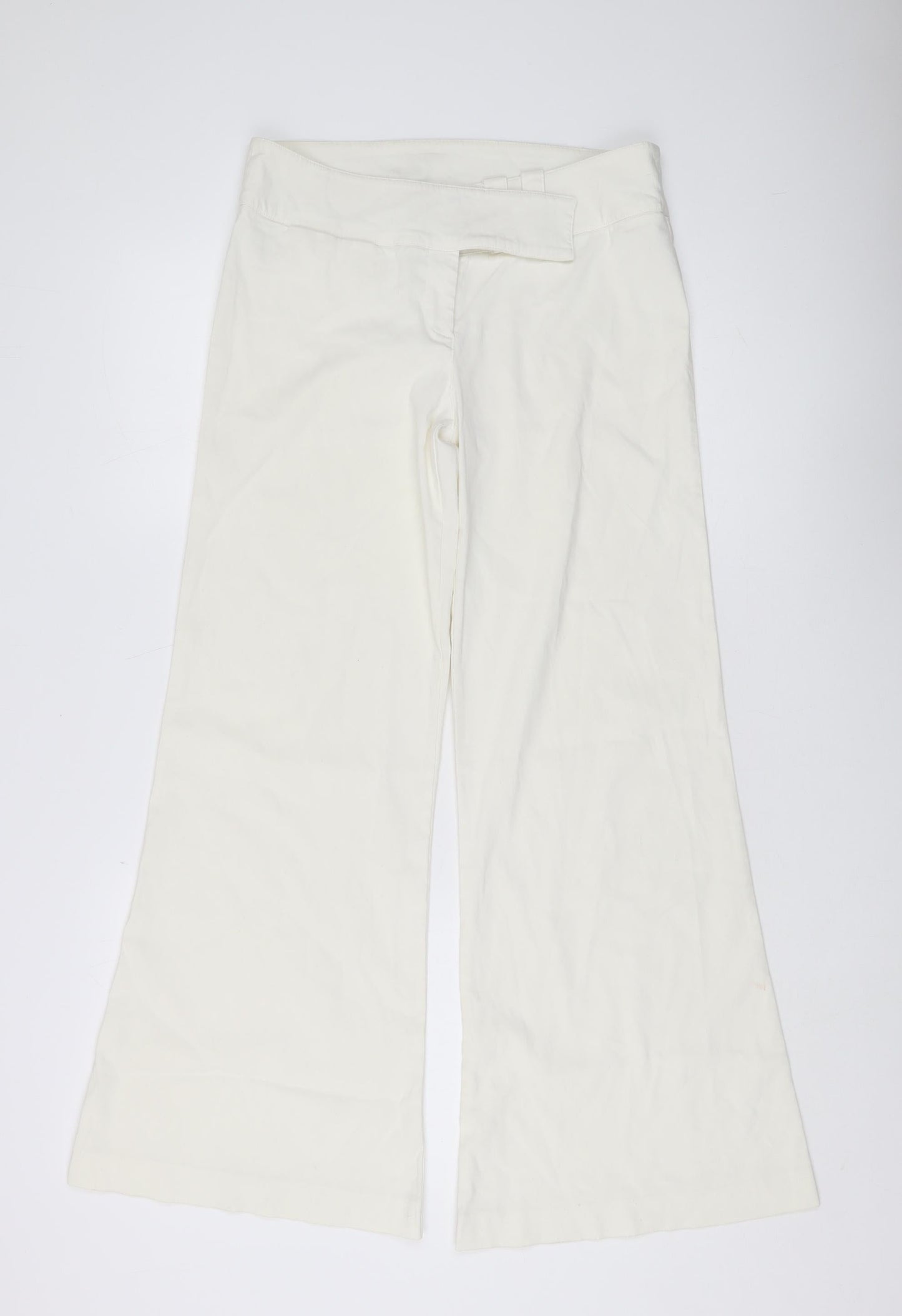STARK Womens Ivory Wide-Leg Trousers Size 12