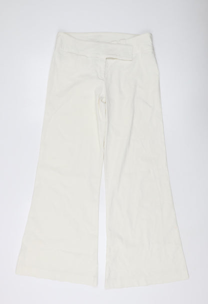 STARK Womens Ivory Wide-Leg Trousers Size 12