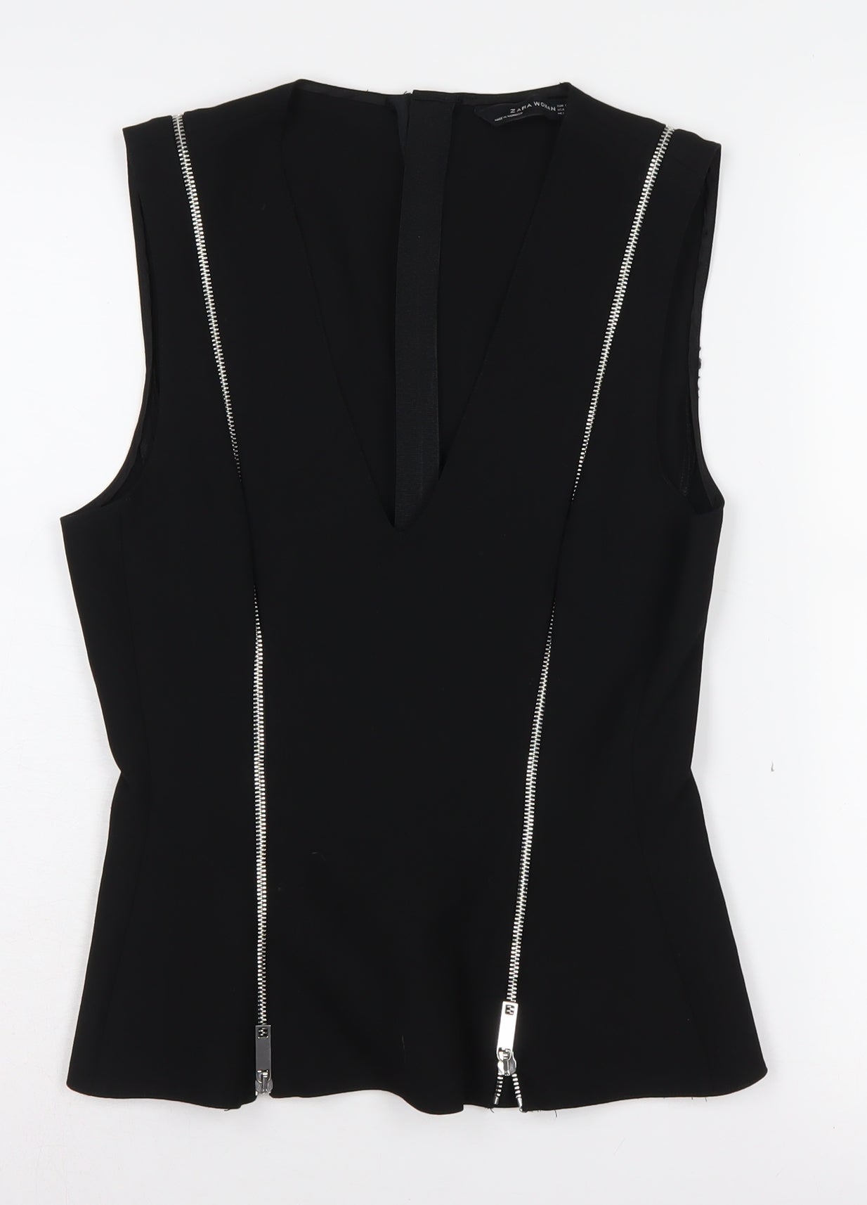 Zara Women's Black Sleeveless Tank, Size M