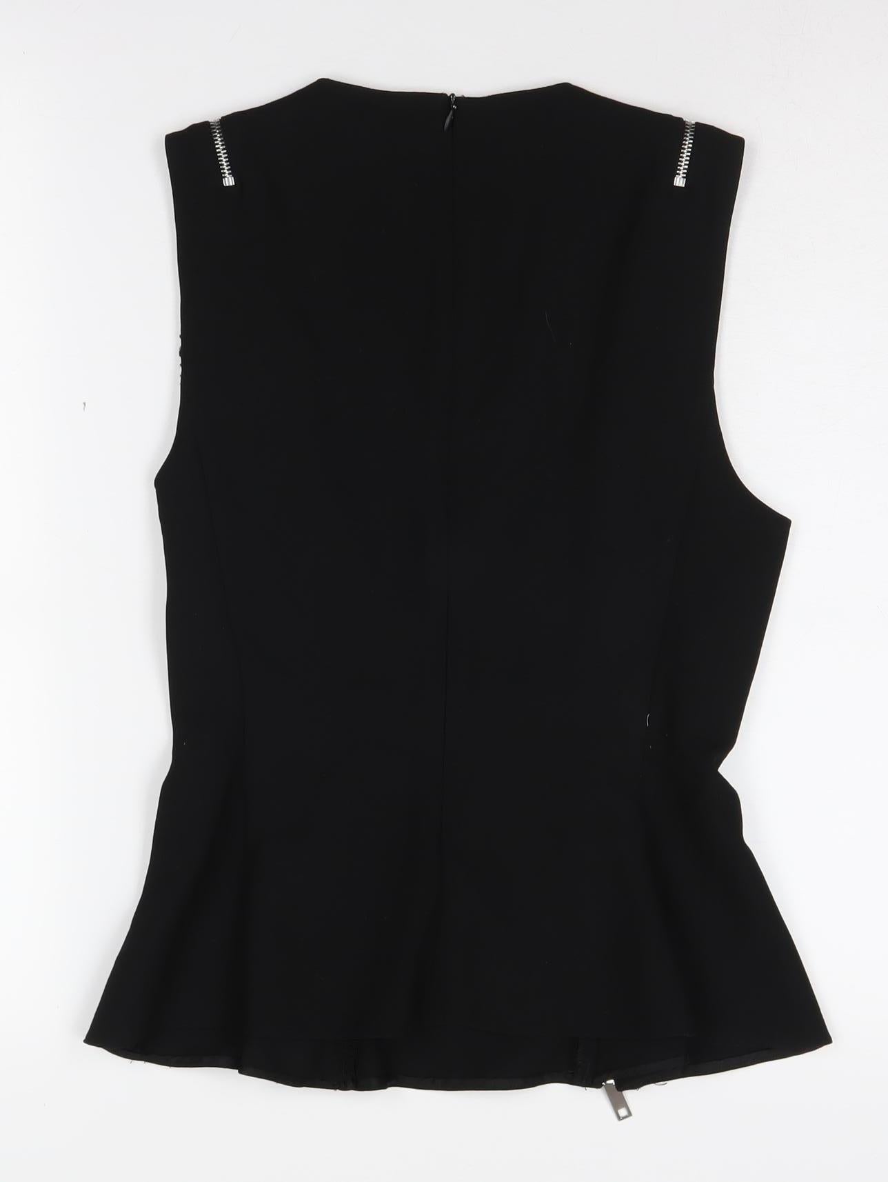 Zara Women's Black Sleeveless Tank, Size M