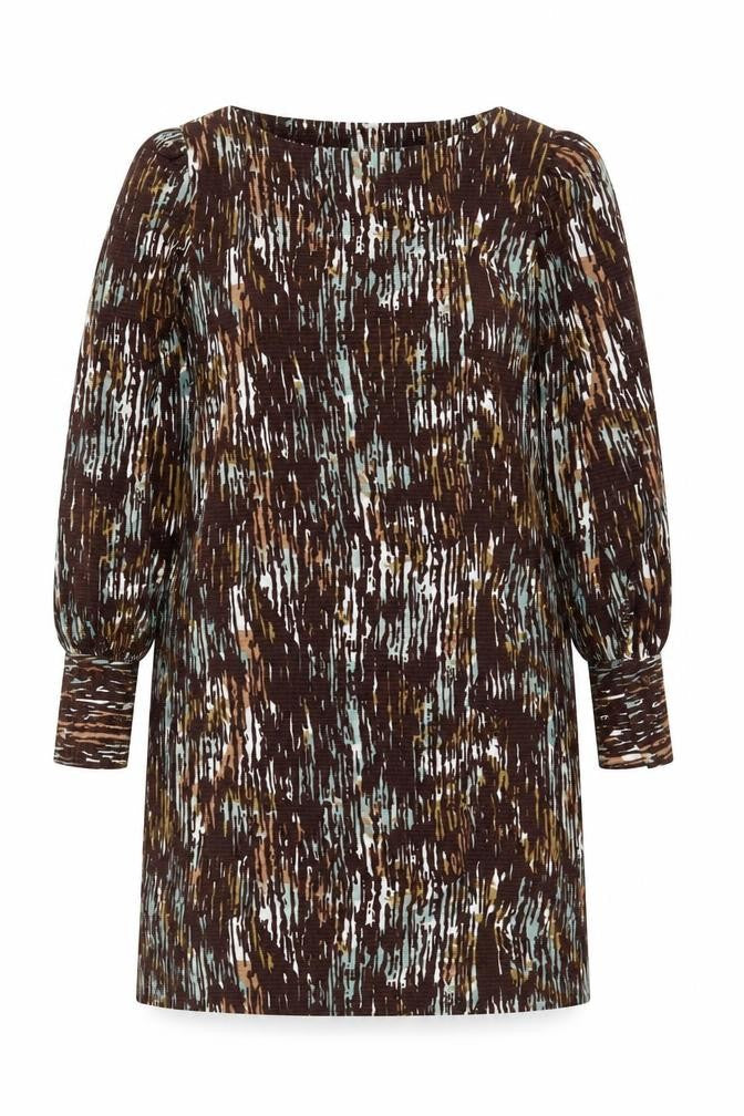 Next Women's Brown Abstract Knit Dress Size 14