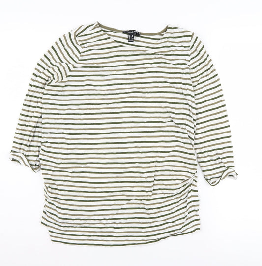 New Look Maternity Striped T-Shirt, Size 12, Boat Neck