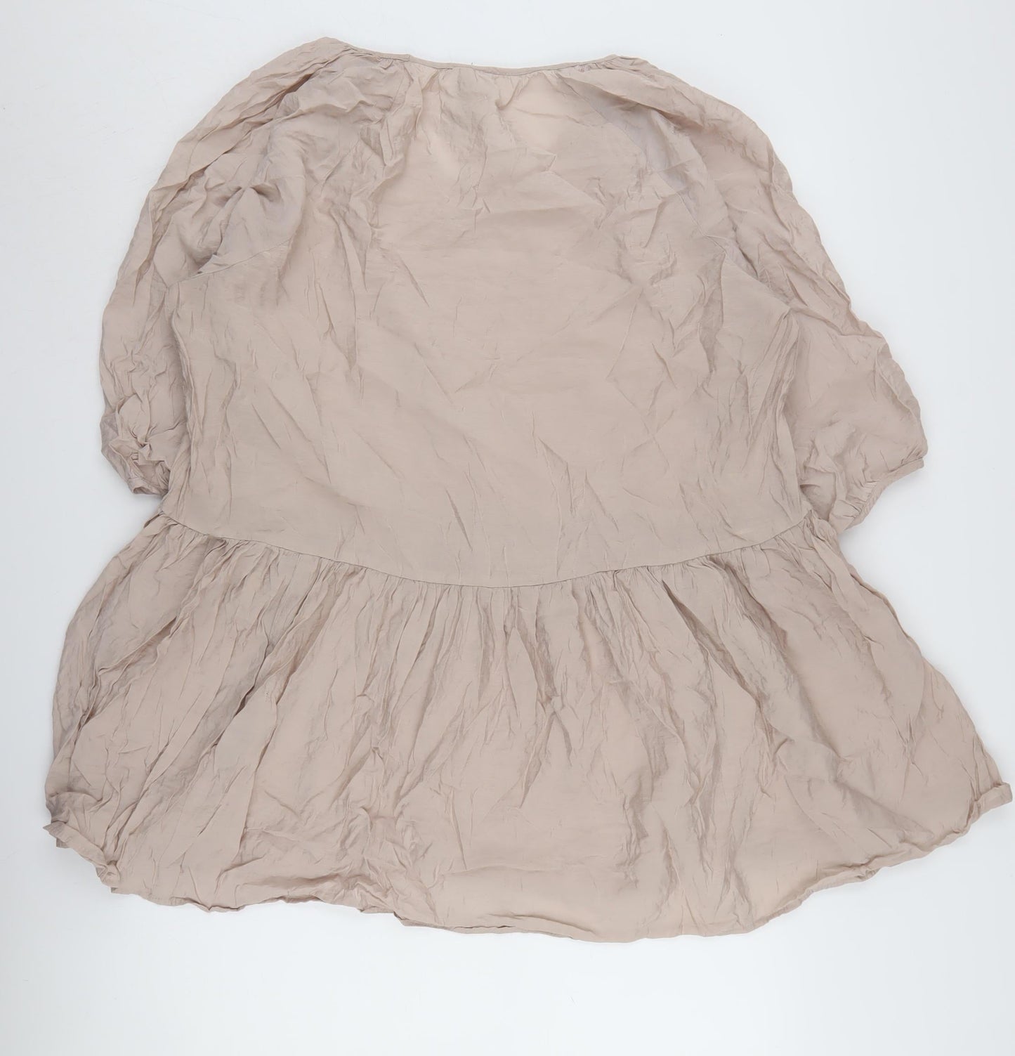 H&M Women's Beige Swing Dress M Viscose Casual