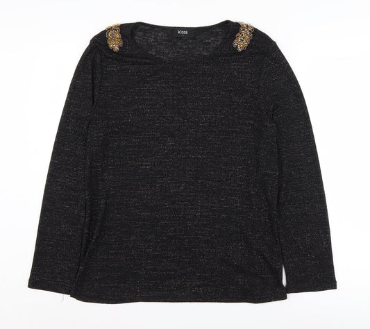 Klass Women's Black Beaded Pullover Jumper L