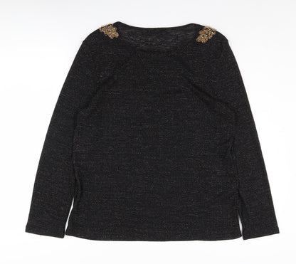 Klass Women's Black Beaded Pullover Jumper L