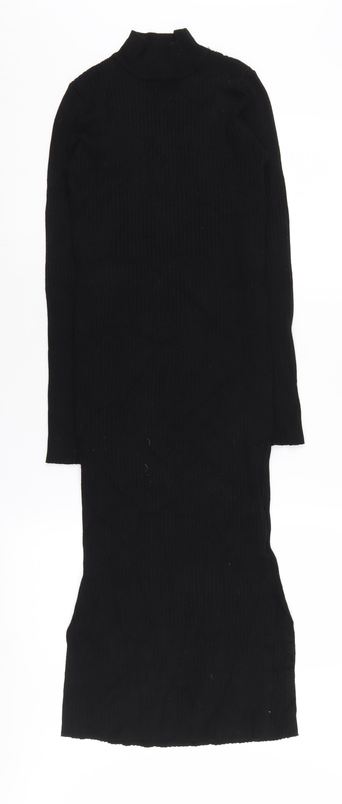 New Look Women's Black High Neck Dress Size 8