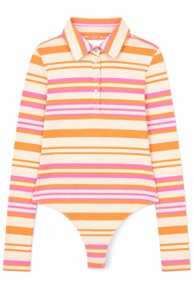 H&M Women's Multicoloured Striped Bodysuit Size 10