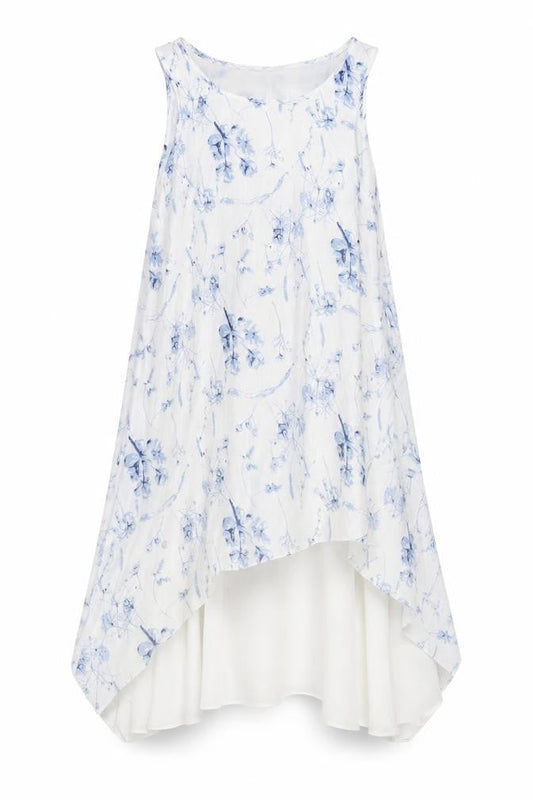 Izabel London White Floral Asymmetric Dress Size 8