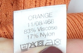 M&Co Women's Orange Crew Neck Pullover Jumper Size 16
