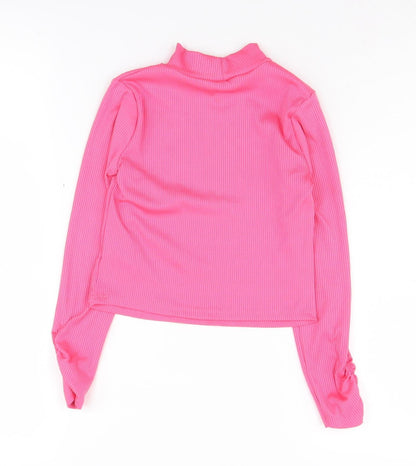 Back view of River Island girls’ pink pullover top 7-8 years casual knit