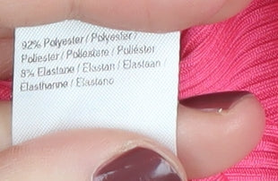 Close-up detail of River Island girls’ pink pullover top 7-8 years casual knit