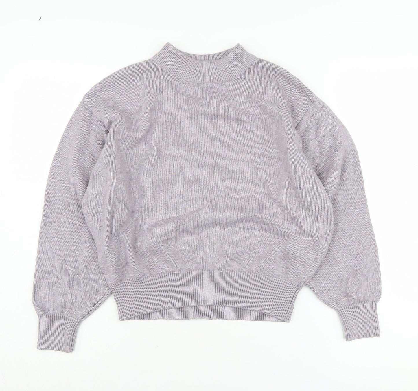 H&M Women's Purple Mock Neck Pullover Jumper XS