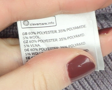 H&M Women's Purple Mock Neck Pullover Jumper XS