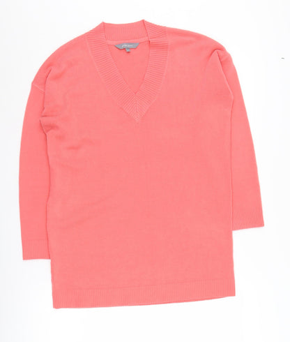Front view of Principles Women's Pink V-Neck jumper, size 12
