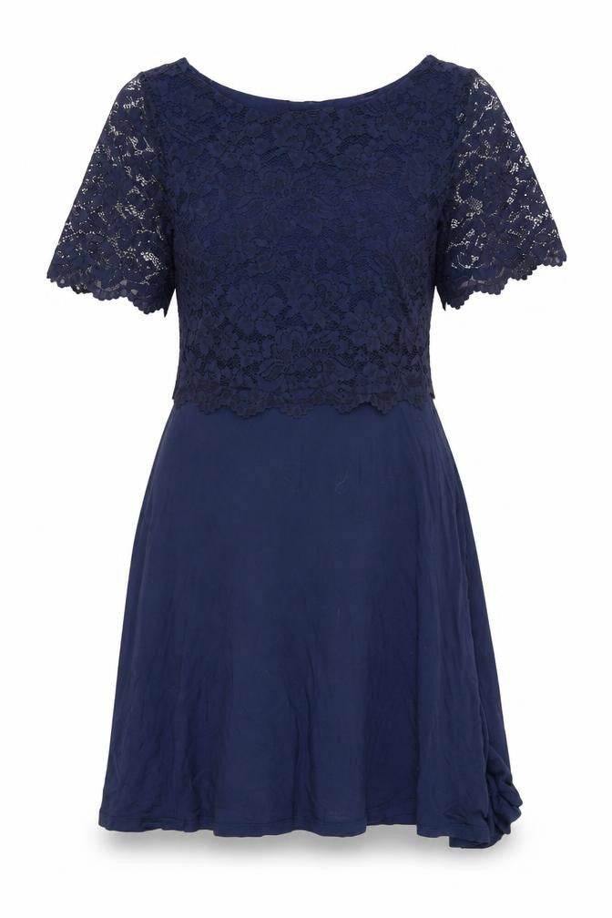 H&M Women's Blue A-Line Maternity Lace Dress