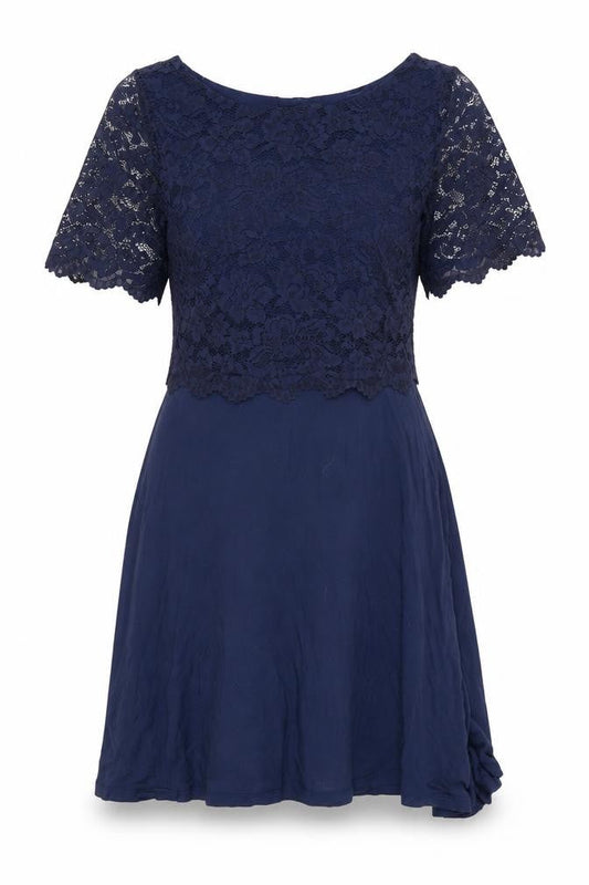 H&M Women's Blue A-Line Maternity Lace Dress