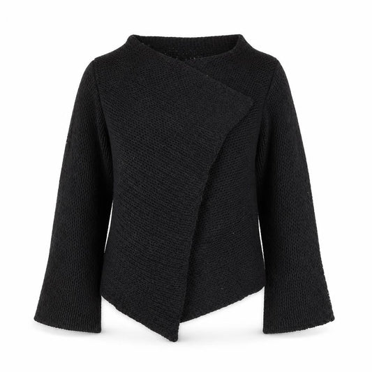 Front view of Principles Petite Women's Black Open-Knit jumper S