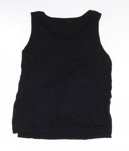 Oasis Women's Black Embroidered Tank Top, Size S
