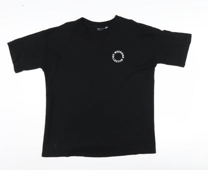 Additional front view of ASOS DESIGN Women's Black Basic T-Shirt, size 8