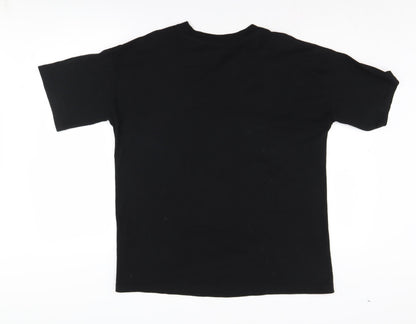 Back view of ASOS DESIGN Women's Black Basic T-Shirt, size 8