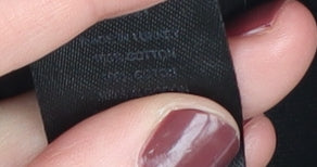 Close-up detail of ASOS DESIGN Women's Black Basic T-Shirt, size 8