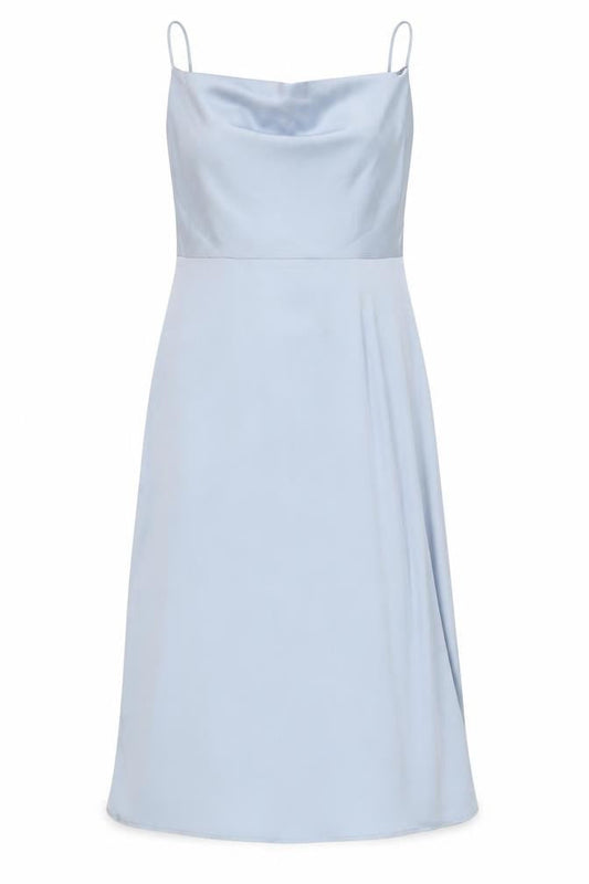 VILA Women's Blue Slip Dress UK 14 Summer Midi