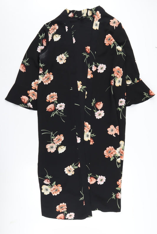 New Look Women's Black Floral Cardigan, Size 10