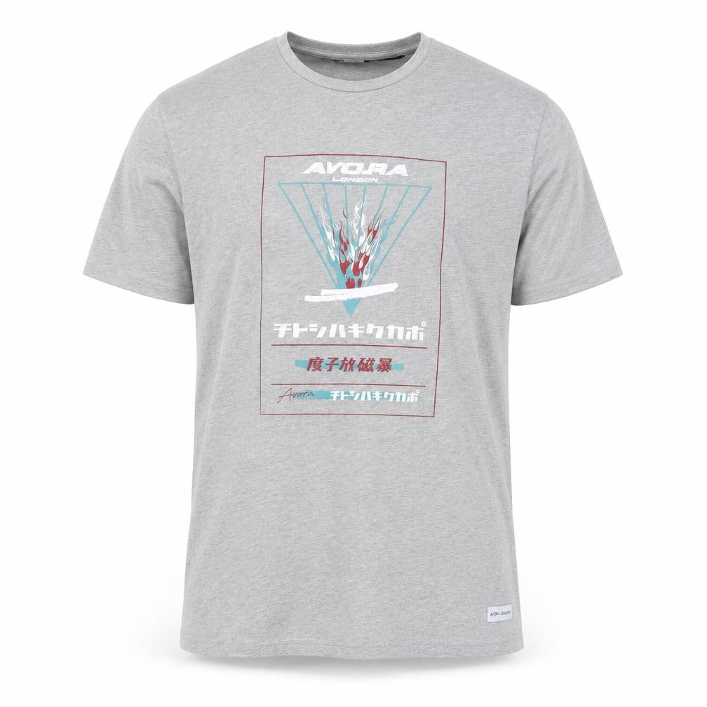 Avora London Men's Grey Anime Graphic T-Shirt, Size L