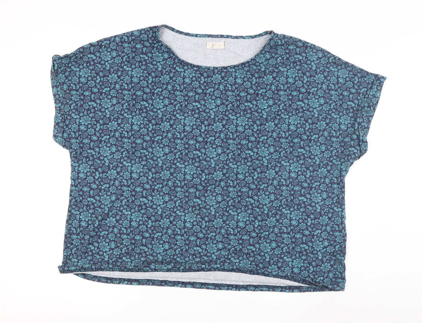 Julipa Women’s Blue Floral Basic T-Shirt, Size 15
