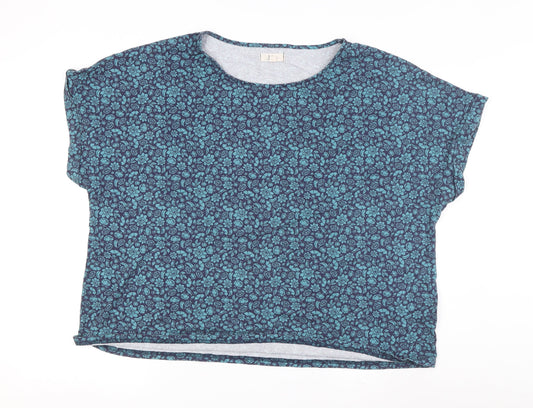 Julipa Women’s Blue Floral Basic T-Shirt, Size 15
