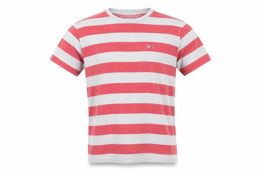 Tommy Jeans Men's XS Red Striped Crew Neck T-Shirt