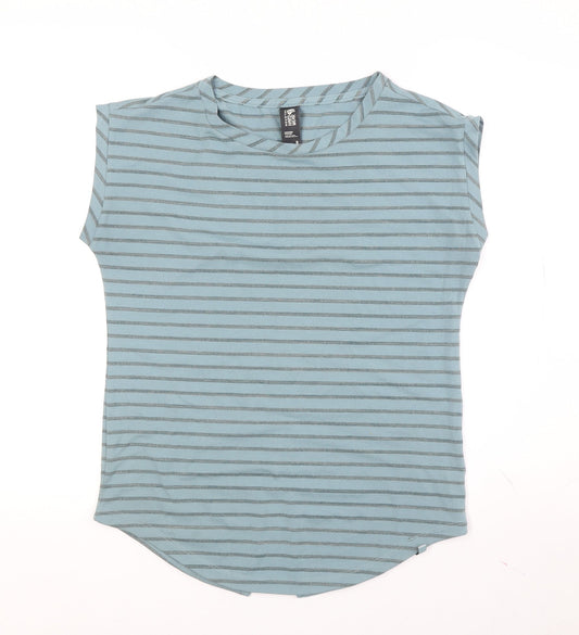 Mountain Hardwear Women's Blue Striped Crew Neck T-Shirt S