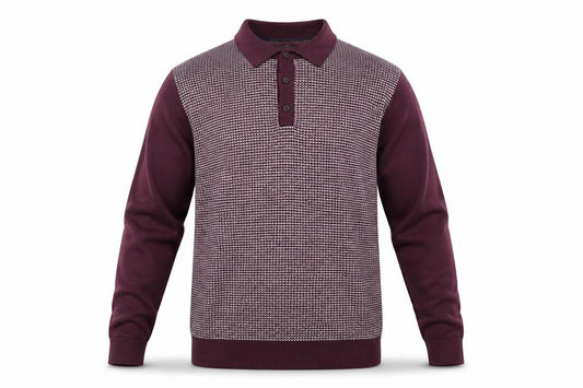 Marks & Spencer Men's Purple Collared Pullover Jumper M