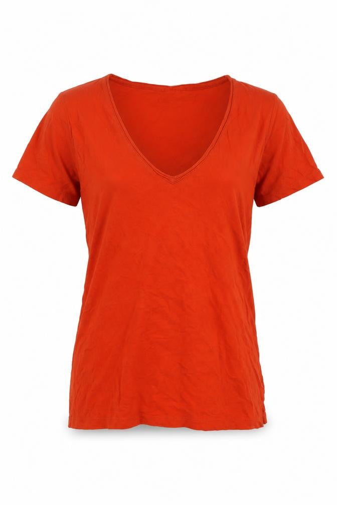J.Crew Women's Red Jersey V-Neck T-Shirt, Size S