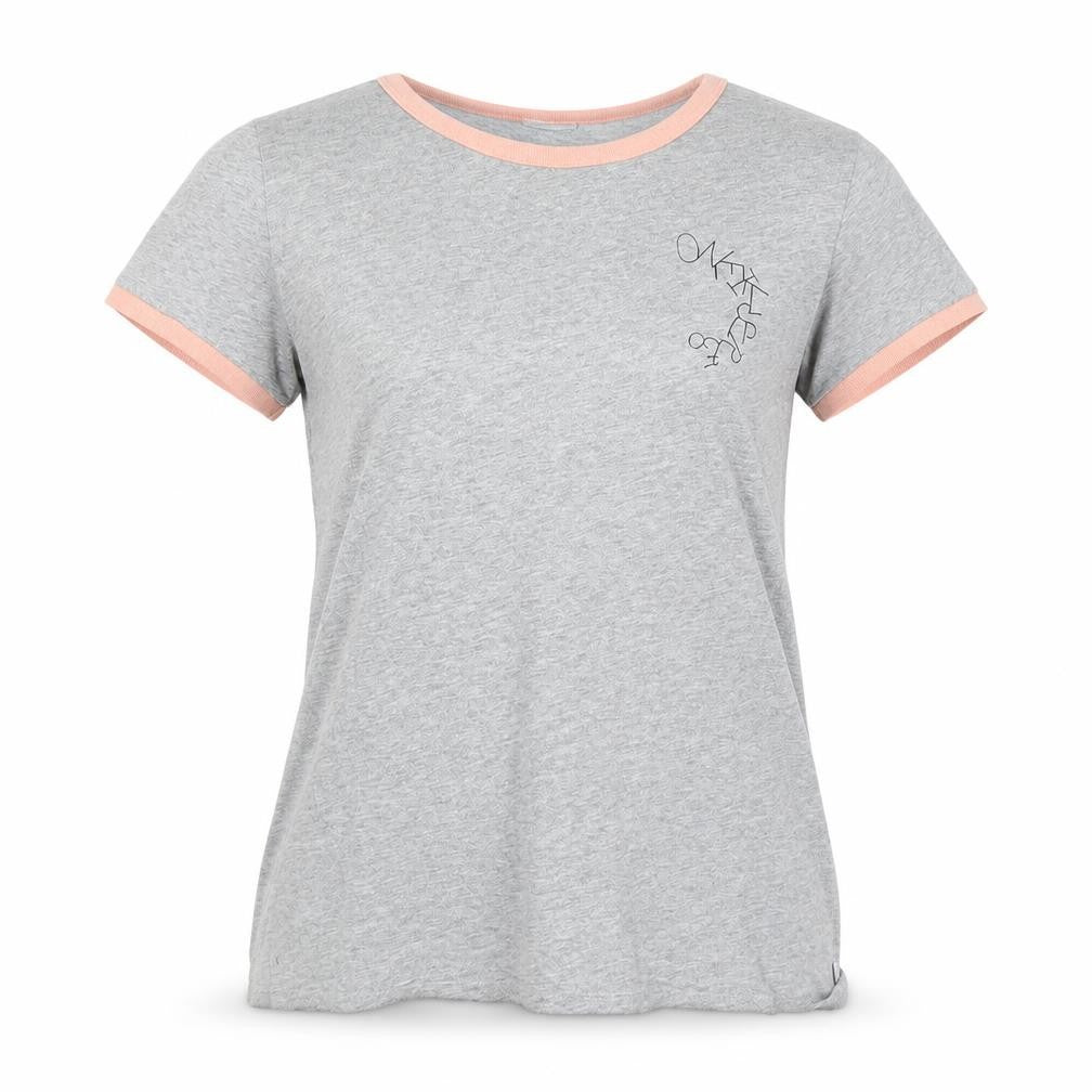 O'Neill Women's Grey Ringer T-Shirt - Medium