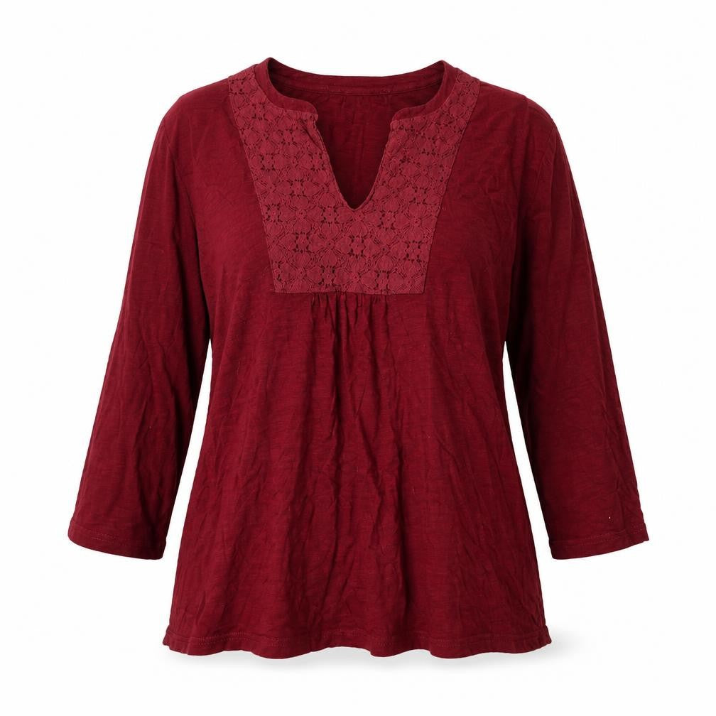 Chaps Women’s Red Tunic 3/4 Sleeve Blouse Size L